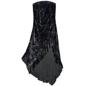 NWT URBAN OUTFITTERS SILENCE + NOISE LUNA VELVET STRAPLESS MIDI DRESS BLACK GLAM